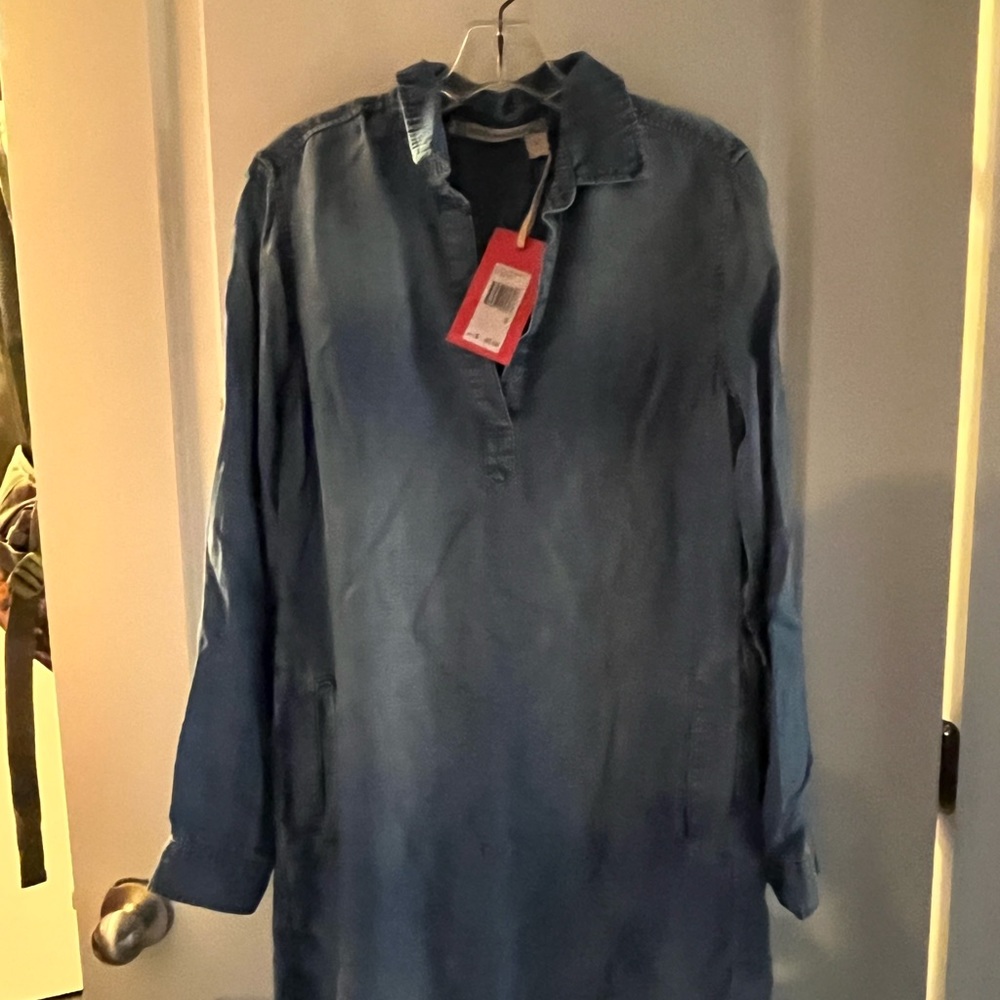 NWT Chelsea & Violet Light Wash Jean Dress with frayed hem Size S - Picture 4 of 14